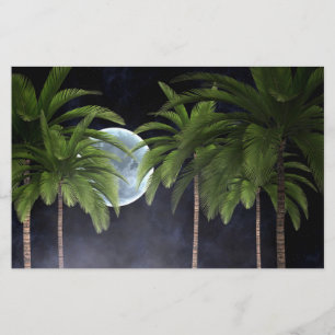 Palm Trees Against the Moon Stationery
