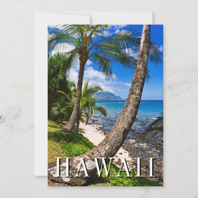 Palm Trees Along Hideaways Beach Thank You Card (Front)