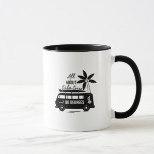 Palm Trees and 80 Degrees Retro Van Surf Mug