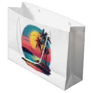 Palm trees and beach large gift bag