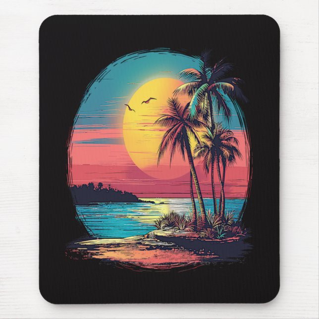 Palm trees and beach mouse pad (Front)