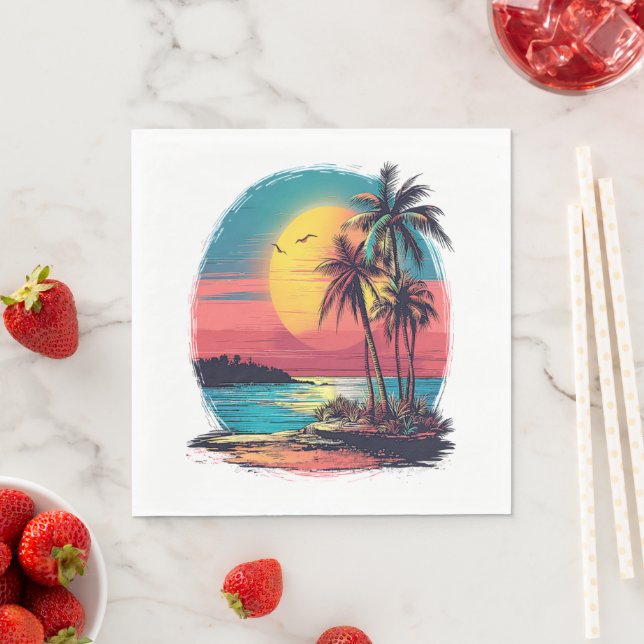 Palm trees and beach napkin (Insitu)