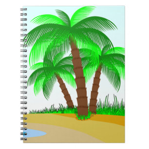 Palm Trees and Beach Spiral Notebook