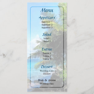Palm Trees and Beach St. Thomas VI Wedding Menu