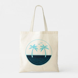 Palm trees and beach  tote bag
