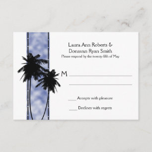 Palm Trees and Blue RSVP Card