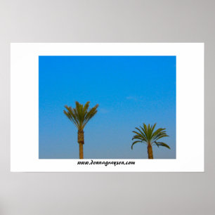 Palm Trees and Blue Sky Poster