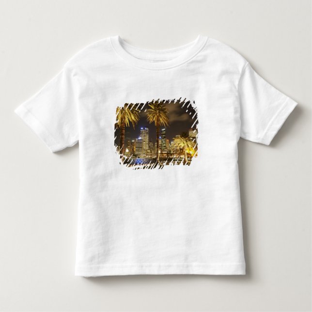 Palm Trees and CBD at Night, Sydney, New South Toddler T-Shirt (Front)