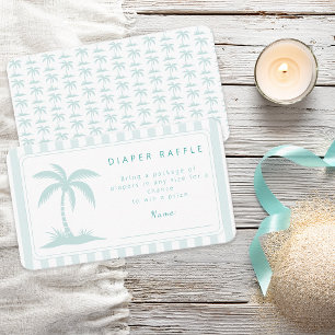Palm Trees and Pacifiers Baby Shower Diaper Raffle Enclosure Card