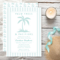 Palm Trees and Pacifiers Blue Coastal Baby Shower