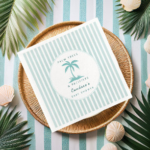 Palm Trees and Pacifiers Blue Coastal Baby Shower  Napkin