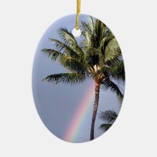 Palm Trees and Rainbow Ceramic Tree Decoration