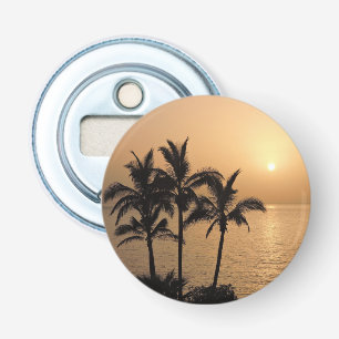 Palm Trees and Romantic Sunset Bottle Opener