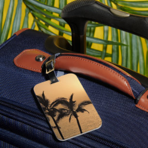 Palm Trees and Romantic Sunset Luggage Tag