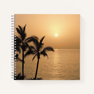 Palm Trees and Romantic Sunset Notebook