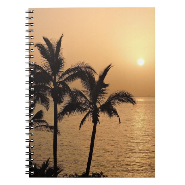Palm Trees and Romantic Sunset Notebook (Front)