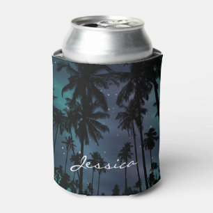 Palm Trees and Starry Night Sky Personalised Can Cooler