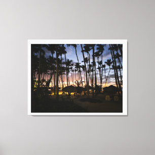Palm trees and sunset canvas print