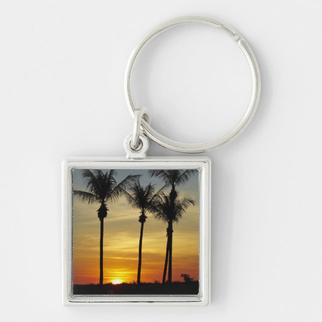 Palm trees and sunset, Mindil Beach Key Ring (Front)