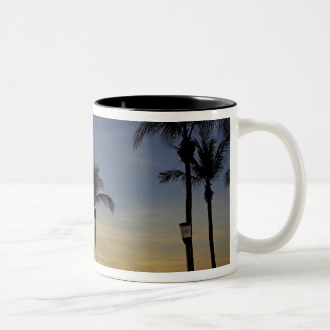 Palm trees and sunset, Mindil Beach Two-Tone Coffee Mug (Right)