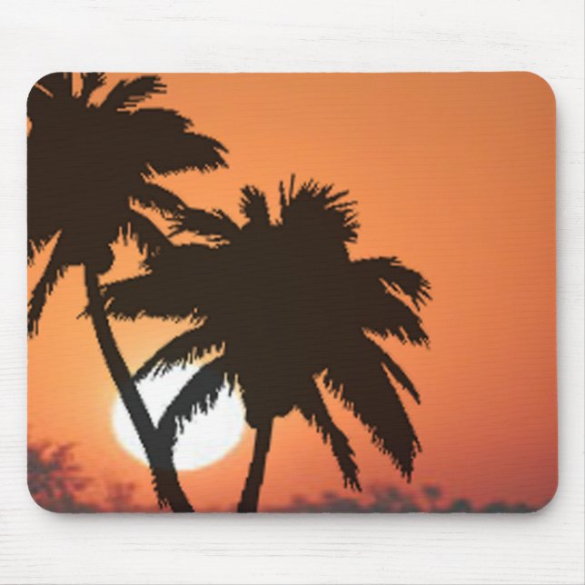 Palm Trees and Sunset Mouse Pad (Front)