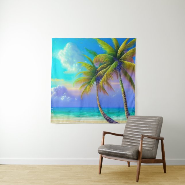 Palm Trees as Night Falls Tropical  Tapestry (In Situ)