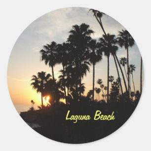 Palm trees at Laguna sunset sticker