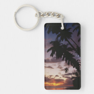Palm Trees at sea Key Ring