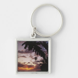 Palm Trees at sea Key Ring