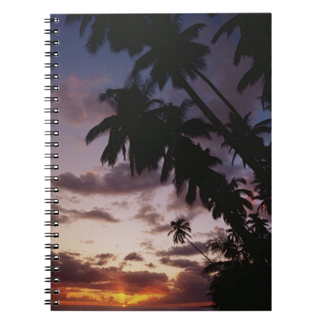 Palm Trees at sea Spiral Notebook (Front)