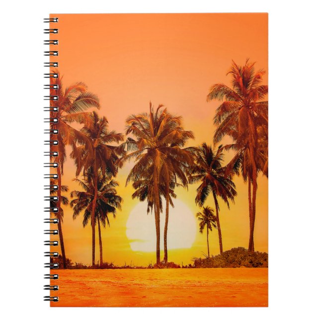 Palm trees at sunset background. Sri Lanka. Notebook (Front)