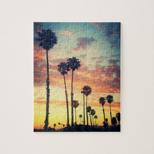 Palm Trees at Sunset Puzzle (Vertical)