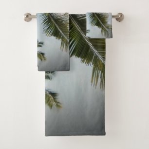Palm trees bath towel set