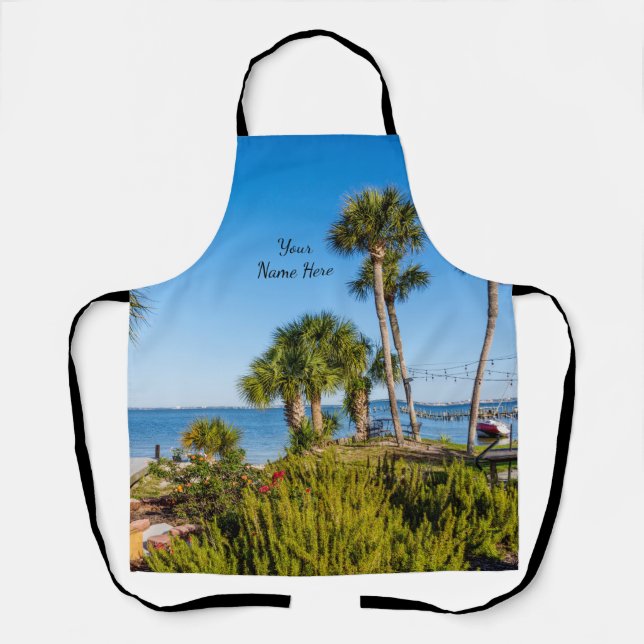 Palm Trees Bayside Morning Apron (Front)