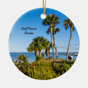 Palm Trees Bayside Morning Circle Ornament