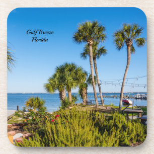 Palm Trees Bayside Morning Coaster Set