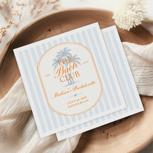 Palm Trees Beach Bach Club Bachelorette Weekend Napkin