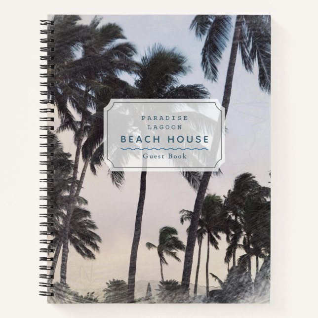 Palm Trees Beach House Vacation Rental Guest Book (Front)