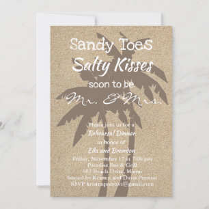 Palm Trees & Beach Sand Rehearsal Dinner Invitation