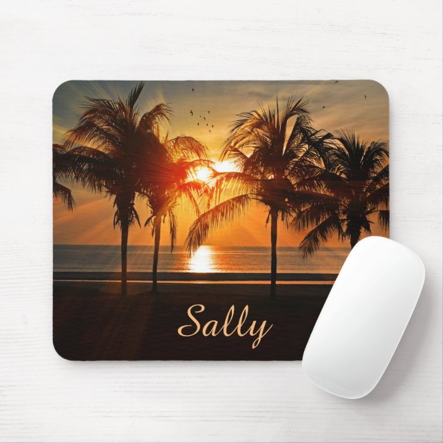 Palm Trees Beach Sunset Tropical  Mouse Pad (With Mouse)