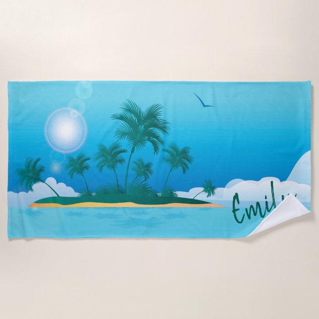 Palm Trees Beach Towel (Front)