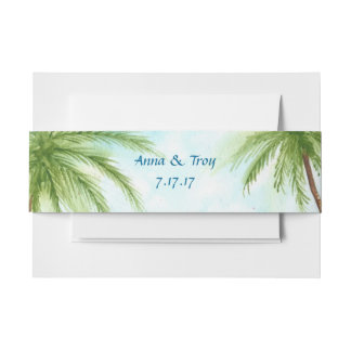Palm Trees Belly Band Invitation Belly Band