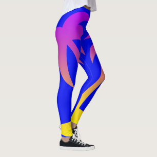 Palm Trees Blue Leggings