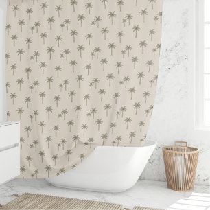 Palm Trees Boho Coastal Farmhouse Bohemian Shower Curtain