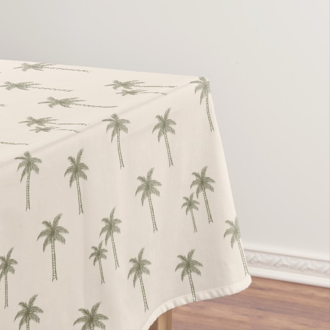 Palm Trees Boho Coastal Farmhouse Bohemian Tablecloth (In Situ)
