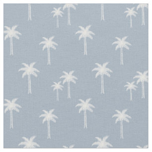 Palm Trees Boho Coastal Tropical Summer Blue Fabric
