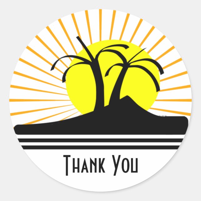 Palm Trees Classic Round Sticker (Front)