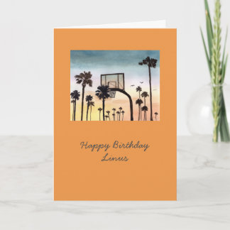 Palm Trees customisable birthday card 