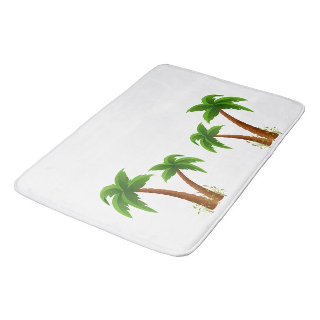Palm Trees Cute Bathroom Bath Mat (Angled)