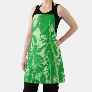 Palm Trees Design in Green Apron